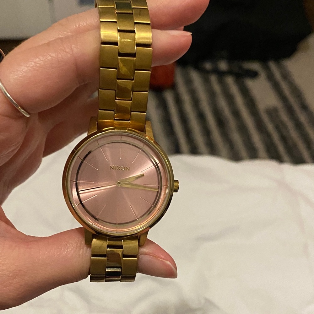 Nixon Gold Watch with Pink Dial
